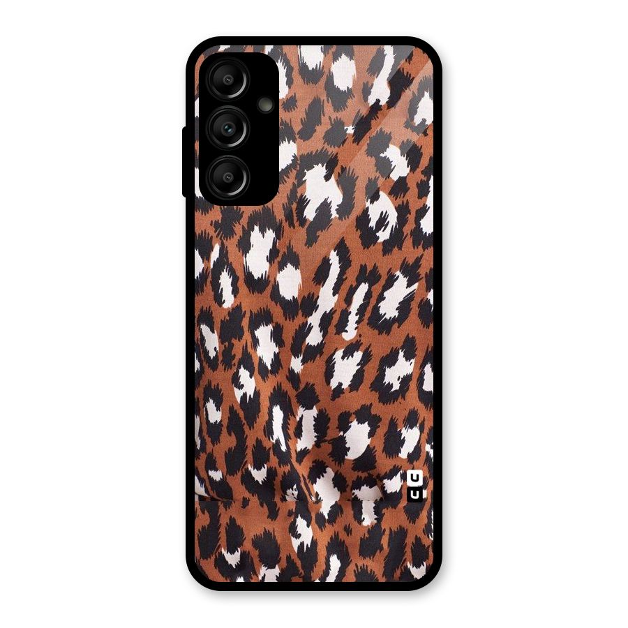 Leapord Design Glass Back Case for Galaxy A14 5G