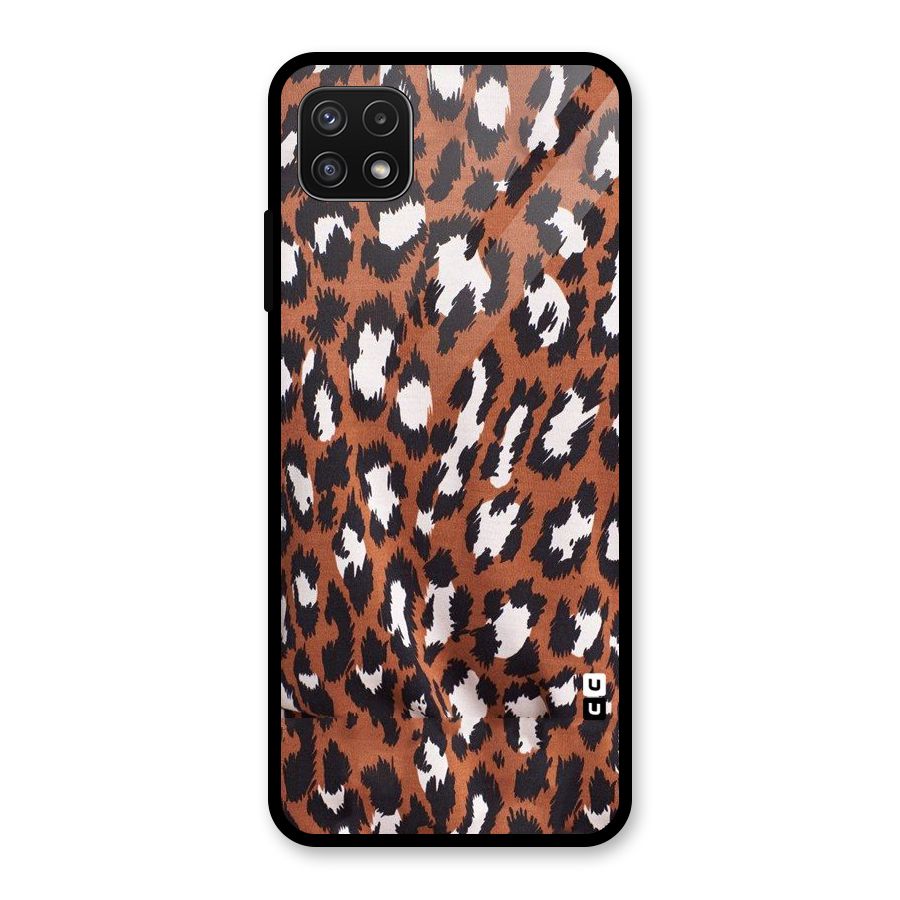 Leapord Design Glass Back Case for Galaxy A22 5G