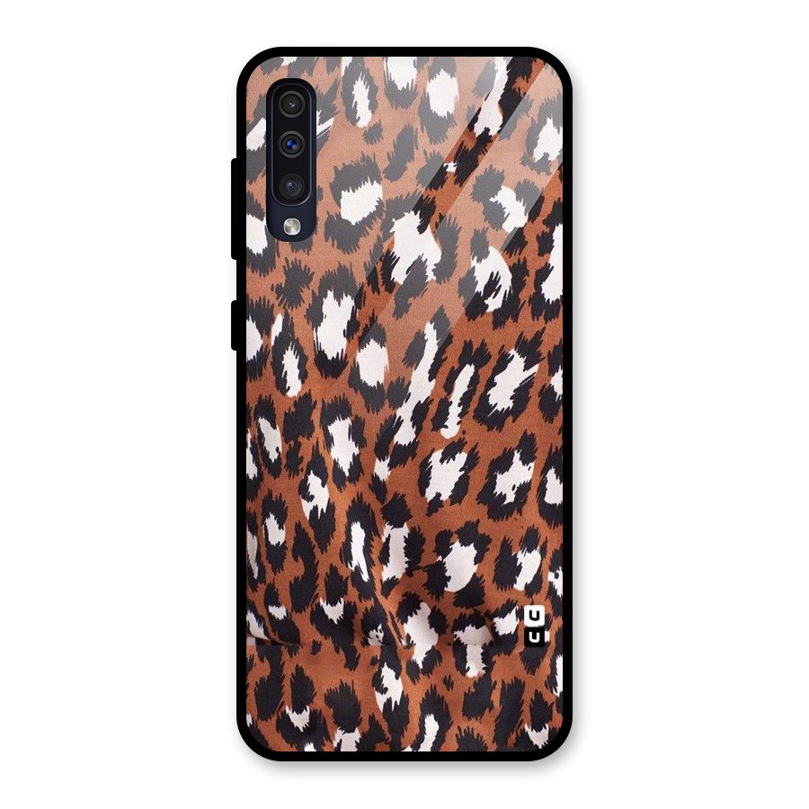 Leapord Design Glass Back Case for Galaxy A50