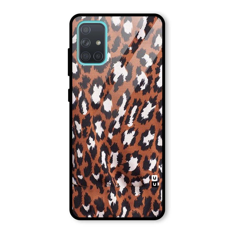 Leapord Design Glass Back Case for Galaxy A71