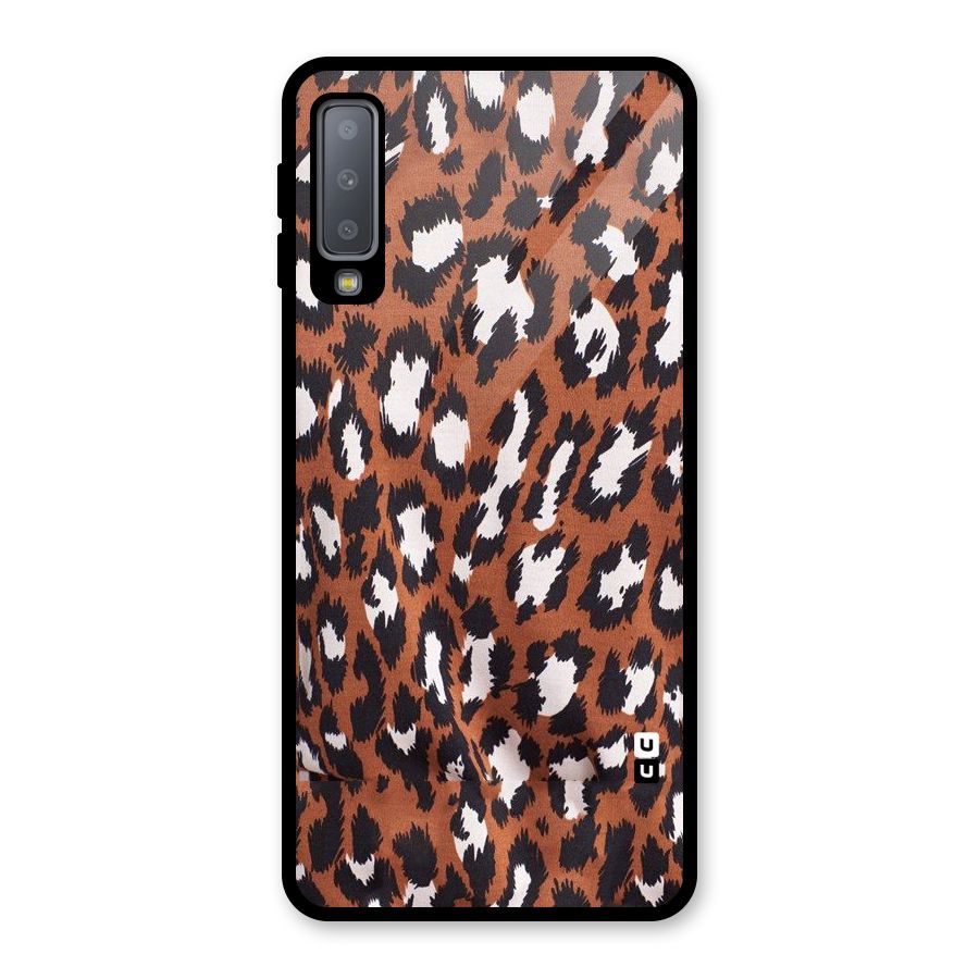 Leapord Design Glass Back Case for Galaxy A7 (2018)