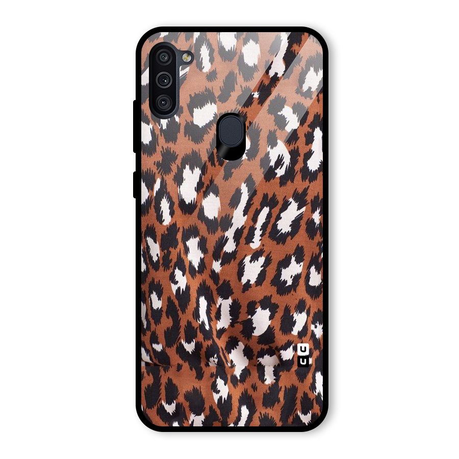 Leapord Design Glass Back Case for Galaxy M11