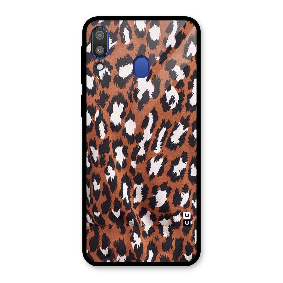 Leapord Design Glass Back Case for Galaxy M20
