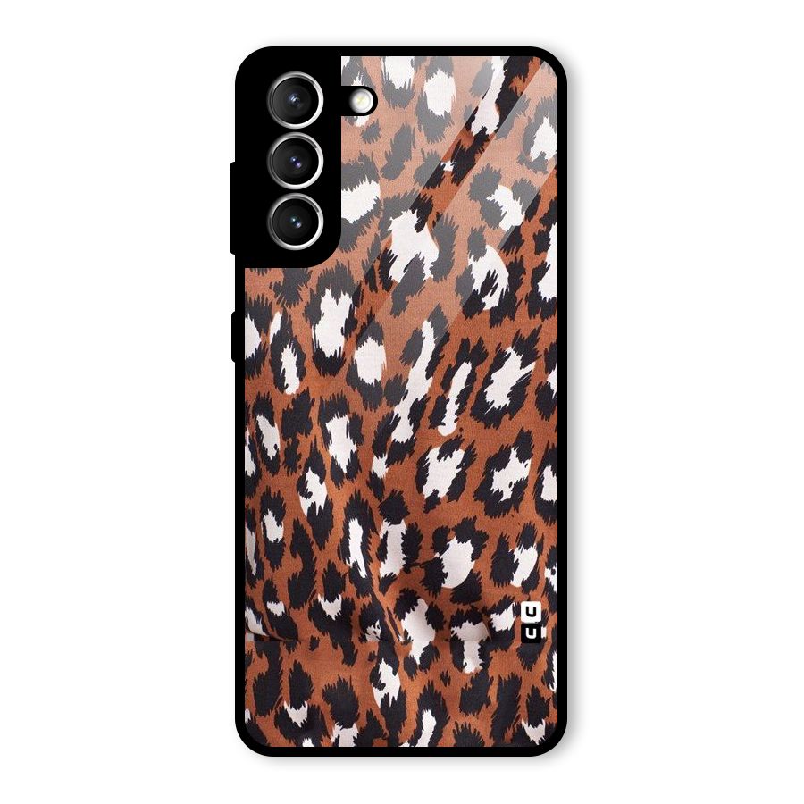 Leapord Design Glass Back Case for Galaxy S21 5G