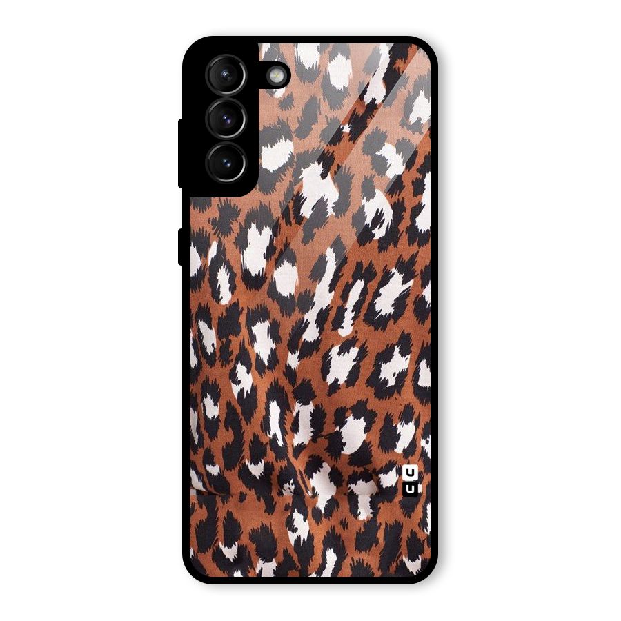 Leapord Design Glass Back Case for Galaxy S21 Plus