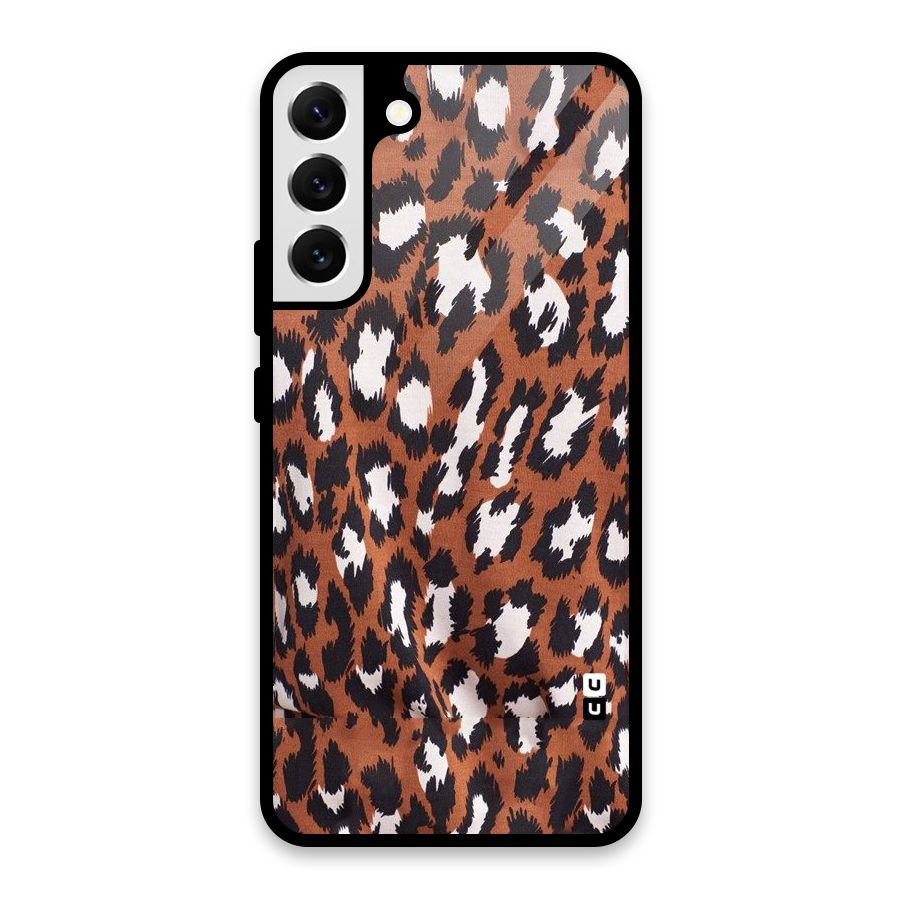 Leapord Design Glass Back Case for Galaxy S22 Plus 5G