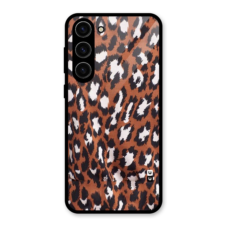 Leapord Design Glass Back Case for Galaxy S23 Plus