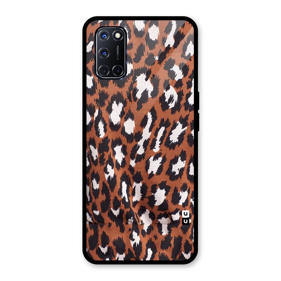 Leapord Design Glass Back Case for Oppo A52