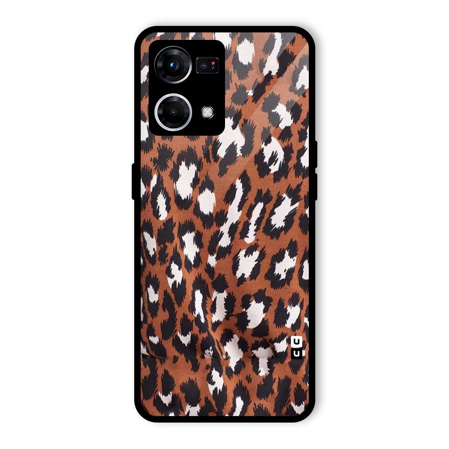 Leapord Design Glass Back Case for Oppo F21 Pro 4G