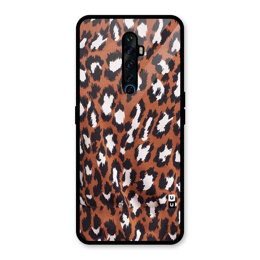 Leapord Design Glass Back Case for Oppo Reno2 F