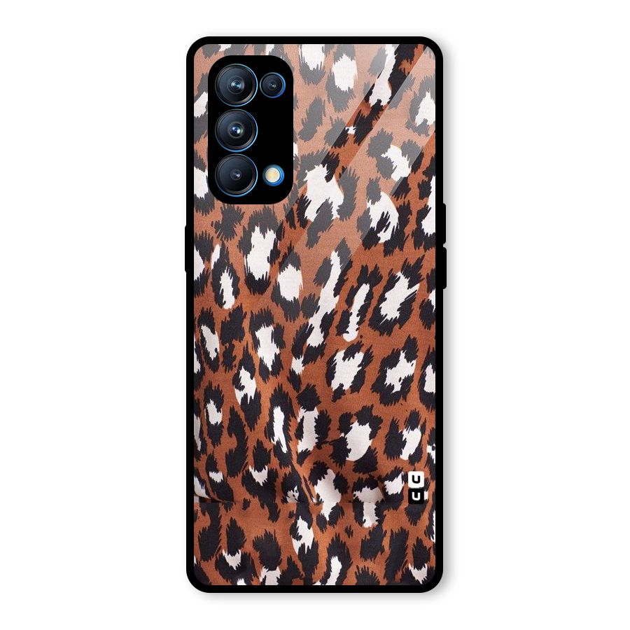 Leapord Design Glass Back Case for Oppo Reno5 Pro 5G