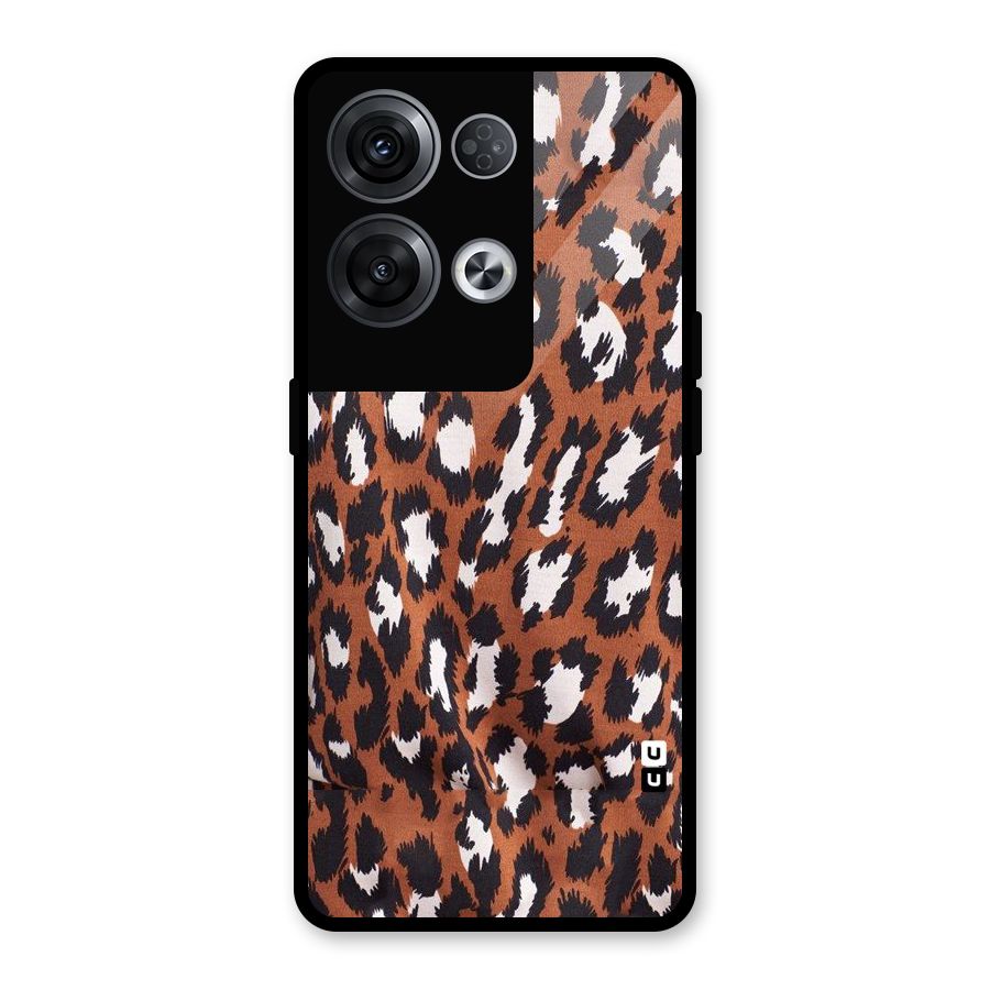 Leapord Design Glass Back Case for Oppo Reno8 Pro 5G