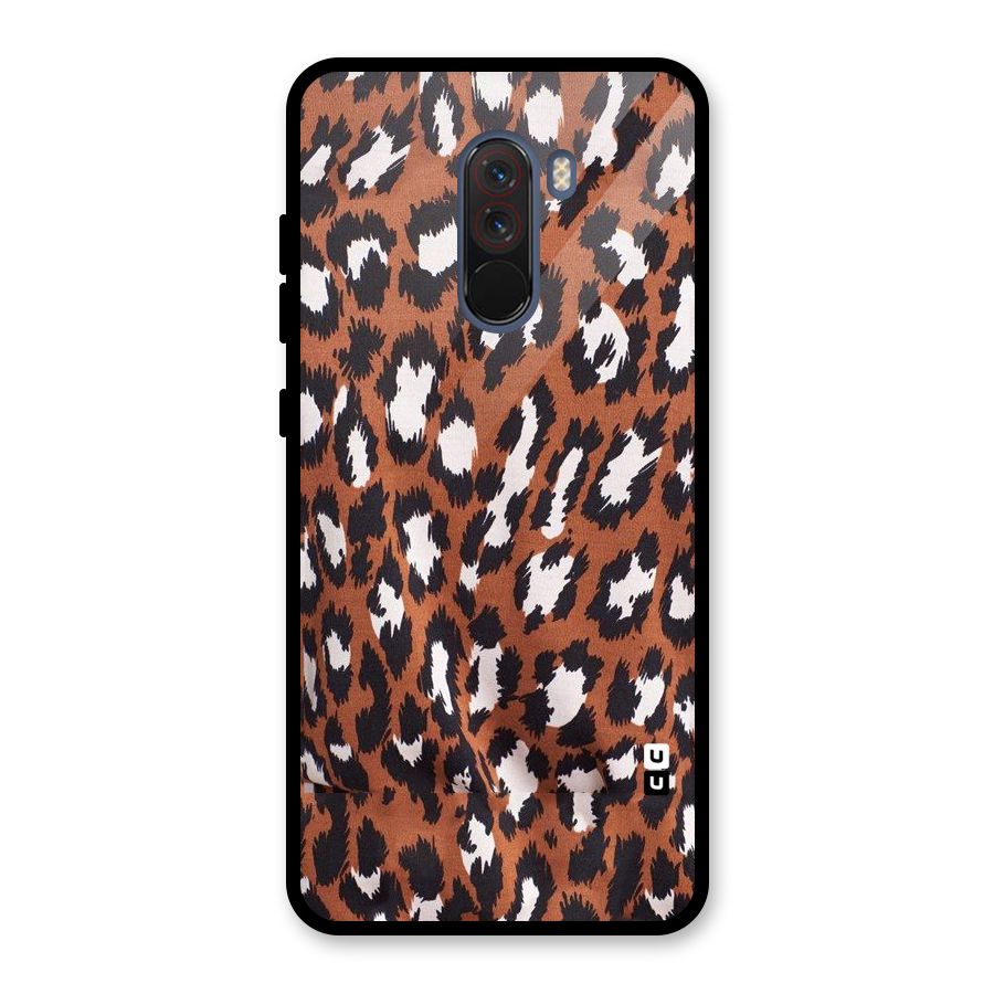 Leapord Design Glass Back Case for Poco F1