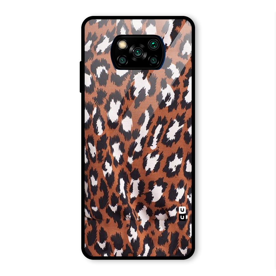 Leapord Design Glass Back Case for Poco X3 Pro