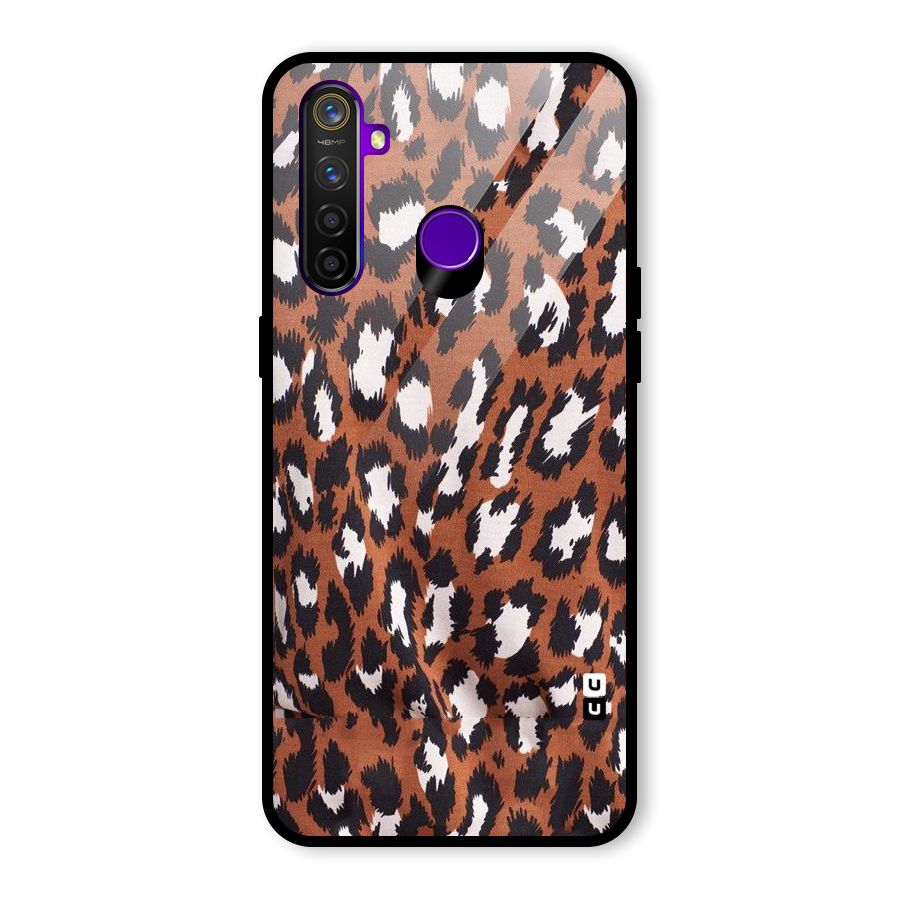 Leapord Design Glass Back Case for Realme 5 Pro