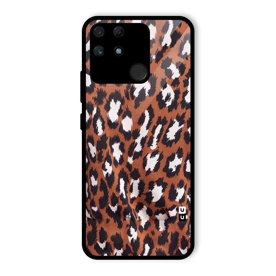 Leapord Design Glass Back Case for Realme Narzo 50A