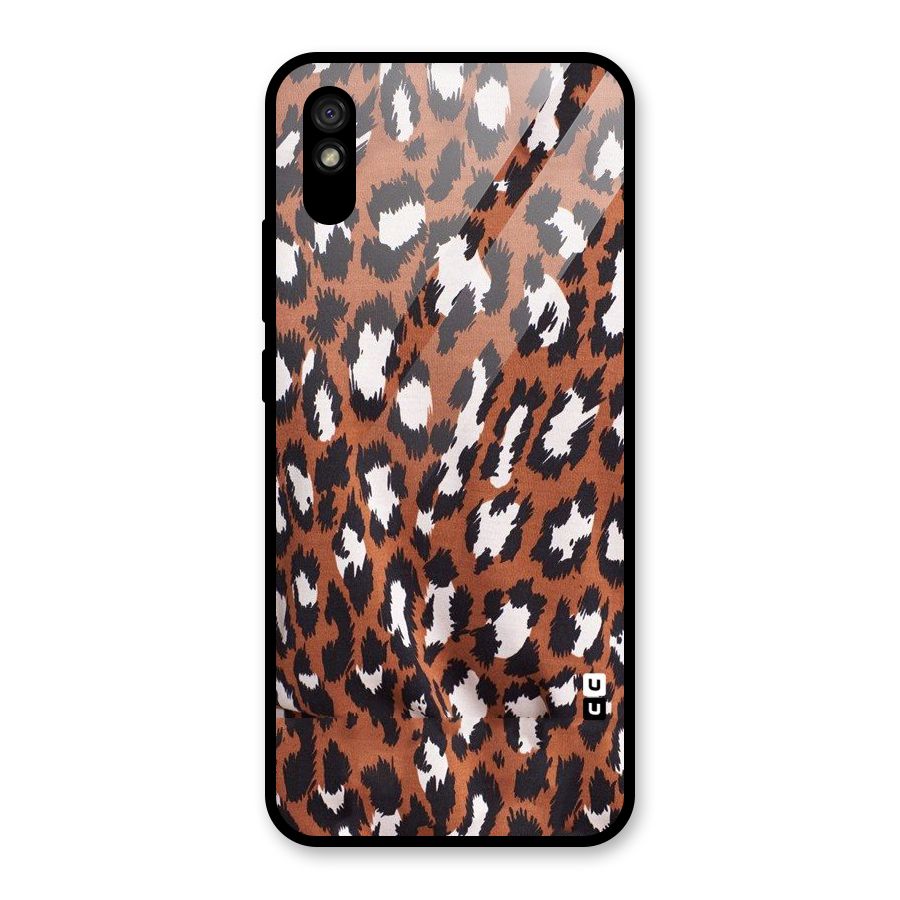Leapord Design Glass Back Case for Redmi 9A