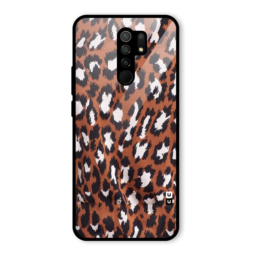Leapord Design Glass Back Case for Redmi 9 Prime