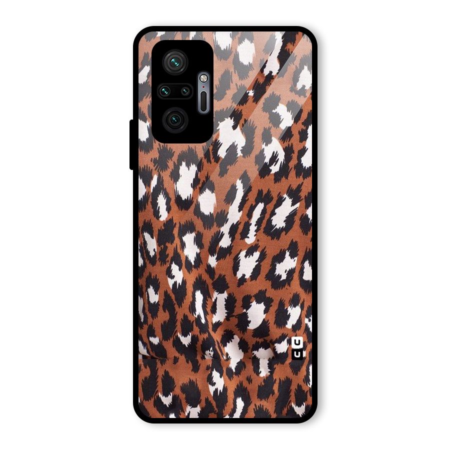 Leapord Design Glass Back Case for Redmi Note 10 Pro
