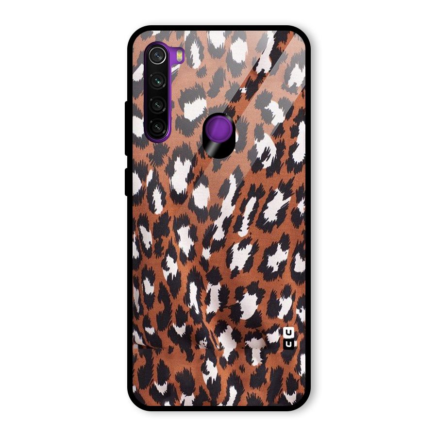 Leapord Design Glass Back Case for Redmi Note 8