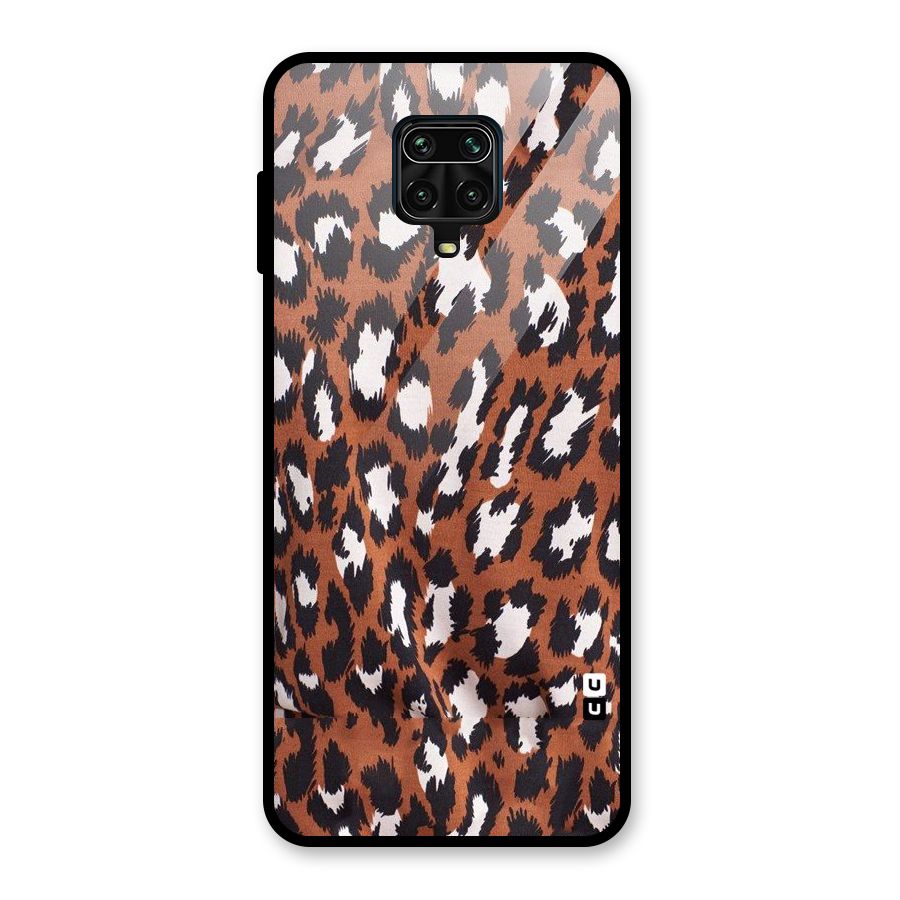 Leapord Design Glass Back Case for Redmi Note 9 Pro