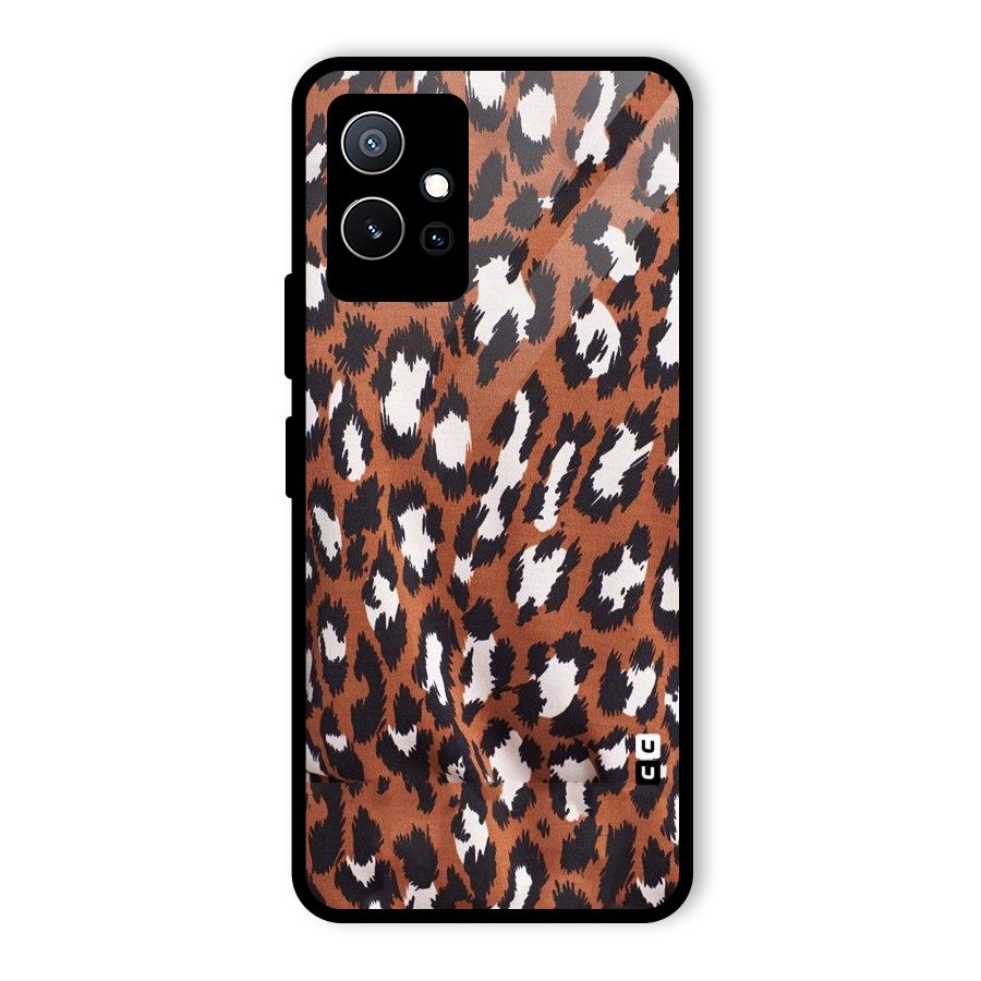 Leapord Design Glass Back Case for Vivo T1 5G