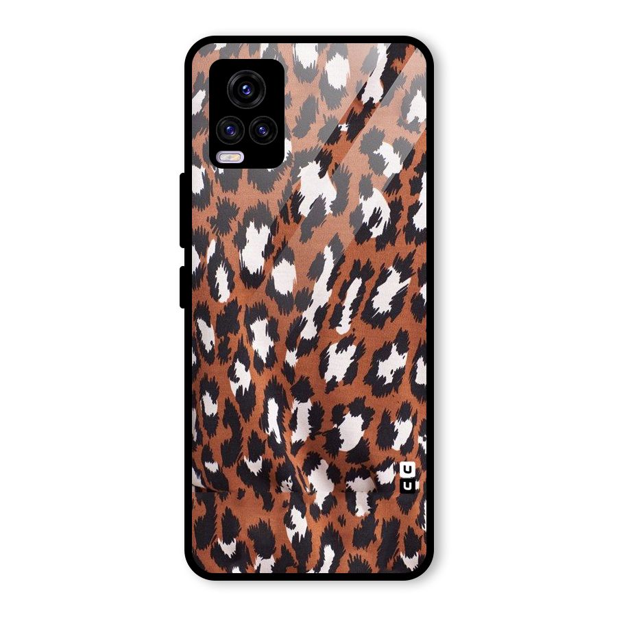 Leapord Design Glass Back Case for Vivo V20