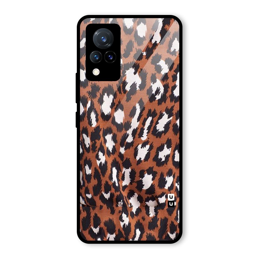 Leapord Design Glass Back Case for Vivo V21 5G