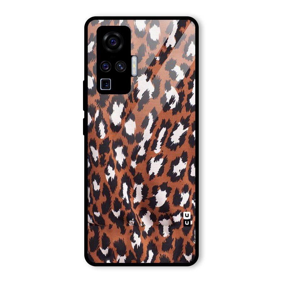 Leapord Design Glass Back Case for Vivo X50 Pro
