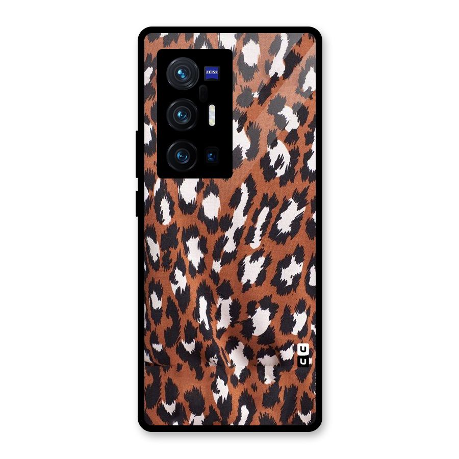 Leapord Design Glass Back Case for Vivo X70 Pro Plus