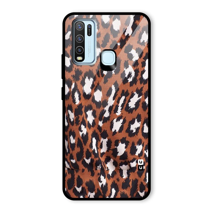 Leapord Design Glass Back Case for Vivo Y30