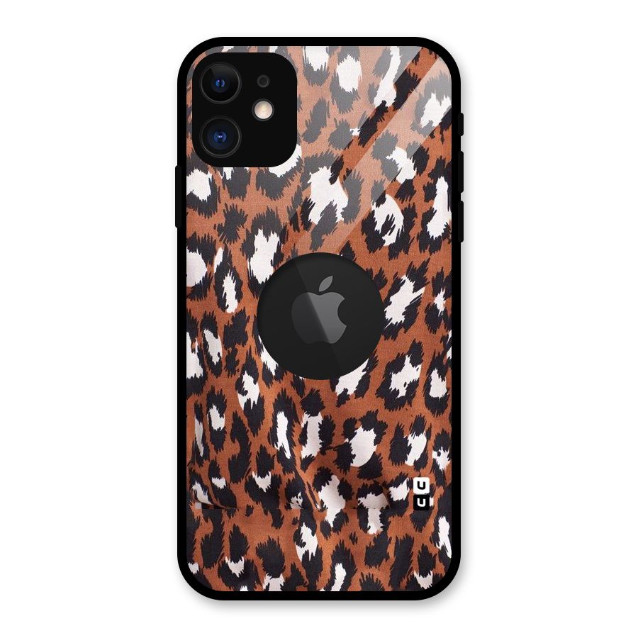 Leapord Design Glass Back Case for iPhone 11 Logo Cut