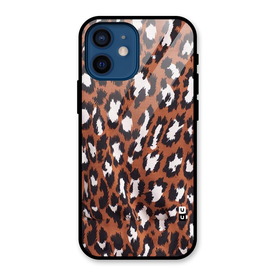 Leapord Design Glass Back Case for iPhone 12 Mini