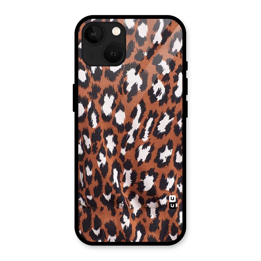 Leapord Design Glass Back Case for iPhone 13