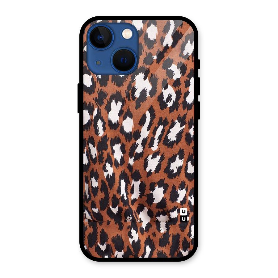 Leapord Design Glass Back Case for iPhone 13 Mini