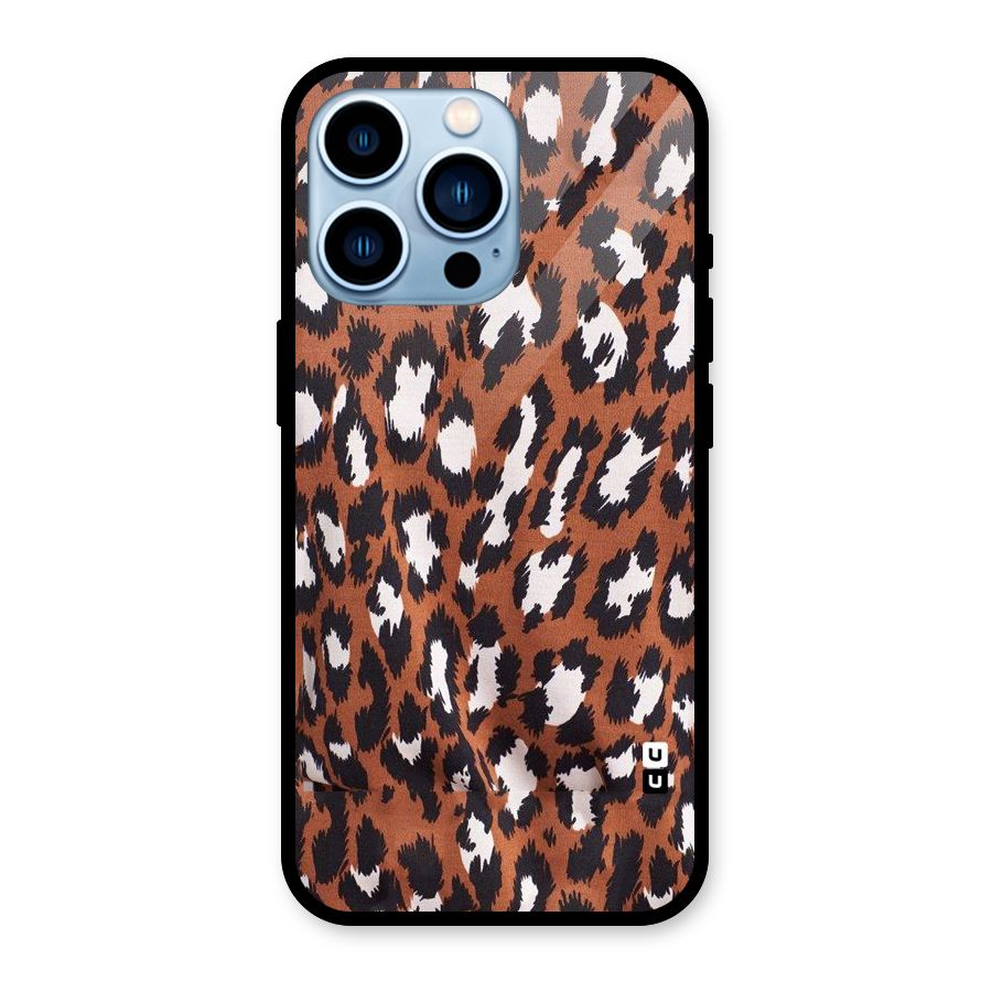 Leapord Design Glass Back Case for iPhone 13 Pro