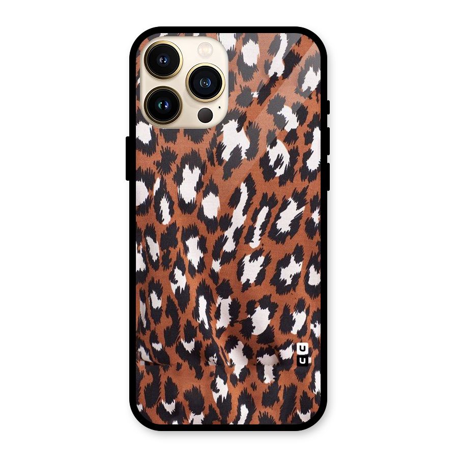 Leapord Design Glass Back Case for iPhone 13 Pro Max