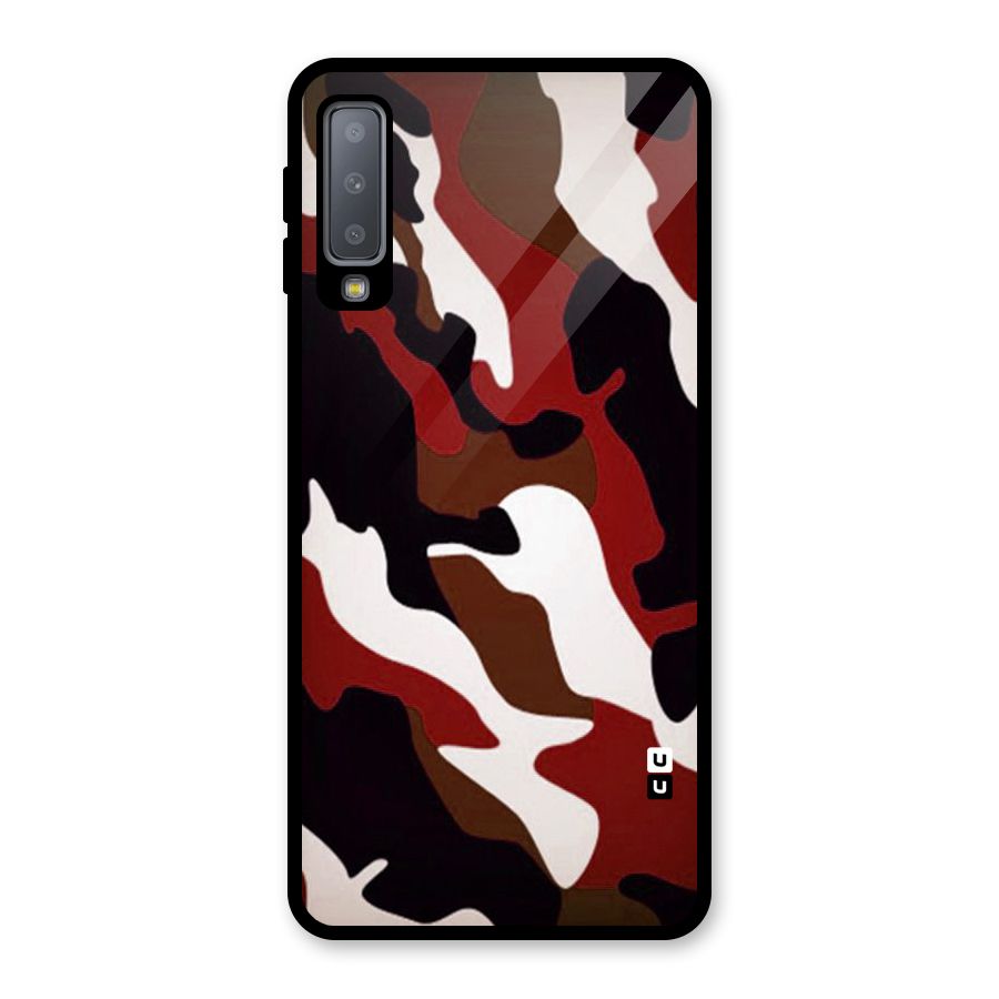 Leapord Pattern Glass Back Case for Galaxy A7 (2018)