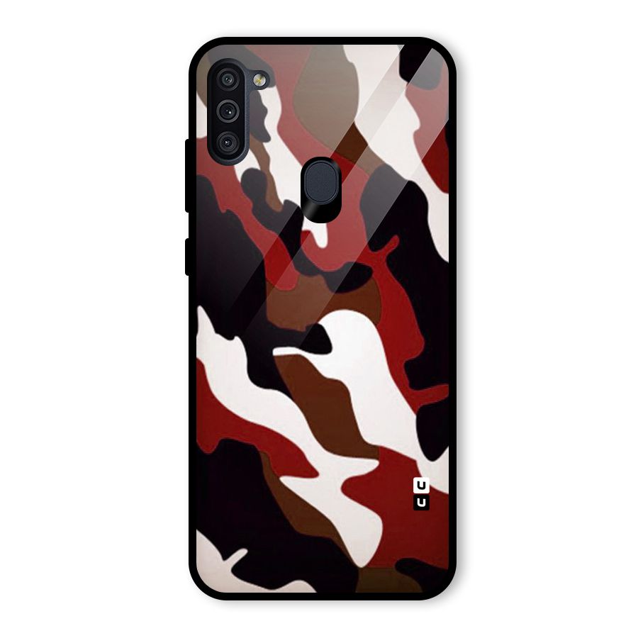 Leapord Pattern Glass Back Case for Galaxy M11