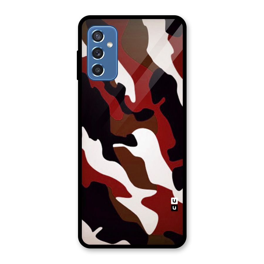 Leapord Pattern Glass Back Case for Galaxy M52 5G