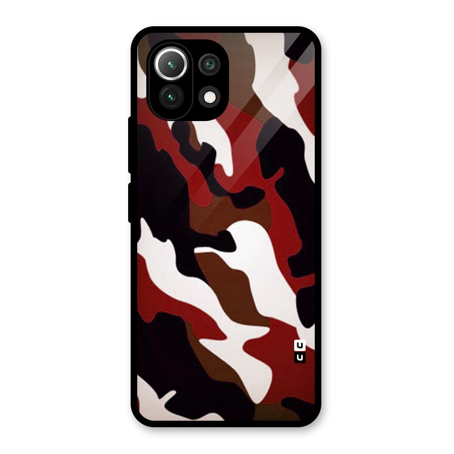 Leapord Pattern Glass Back Case for Mi 11 Lite