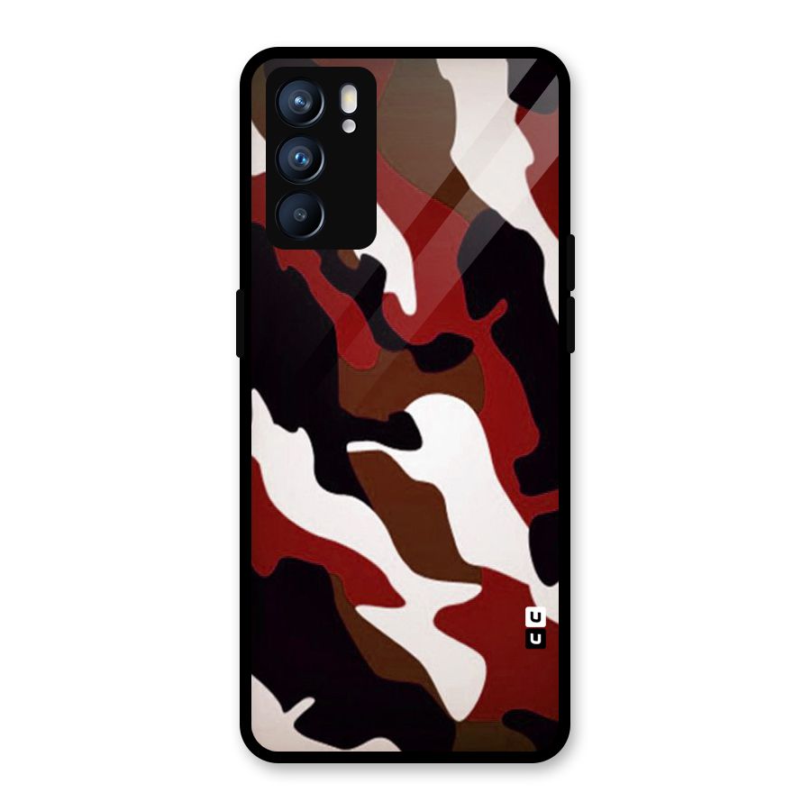 Leapord Pattern Glass Back Case for Oppo Reno6 5G