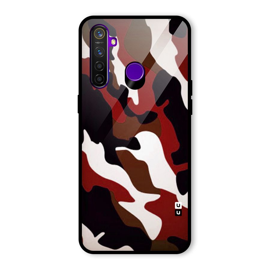 Leapord Pattern Glass Back Case for Realme 5 Pro