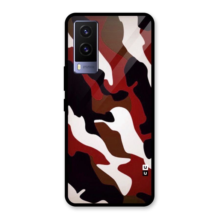 Leapord Pattern Glass Back Case for Vivo V21e 5G
