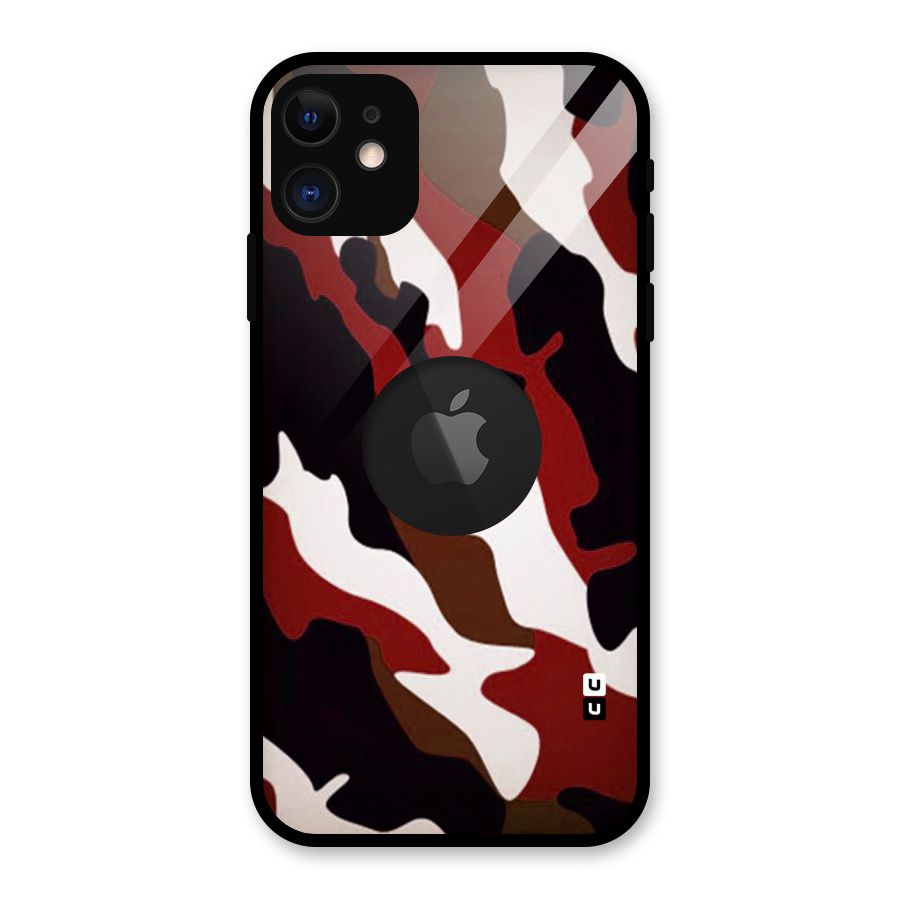 Leapord Pattern Glass Back Case for iPhone 11 Logo Cut