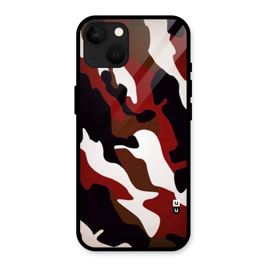 Leapord Pattern Glass Back Case for iPhone 13