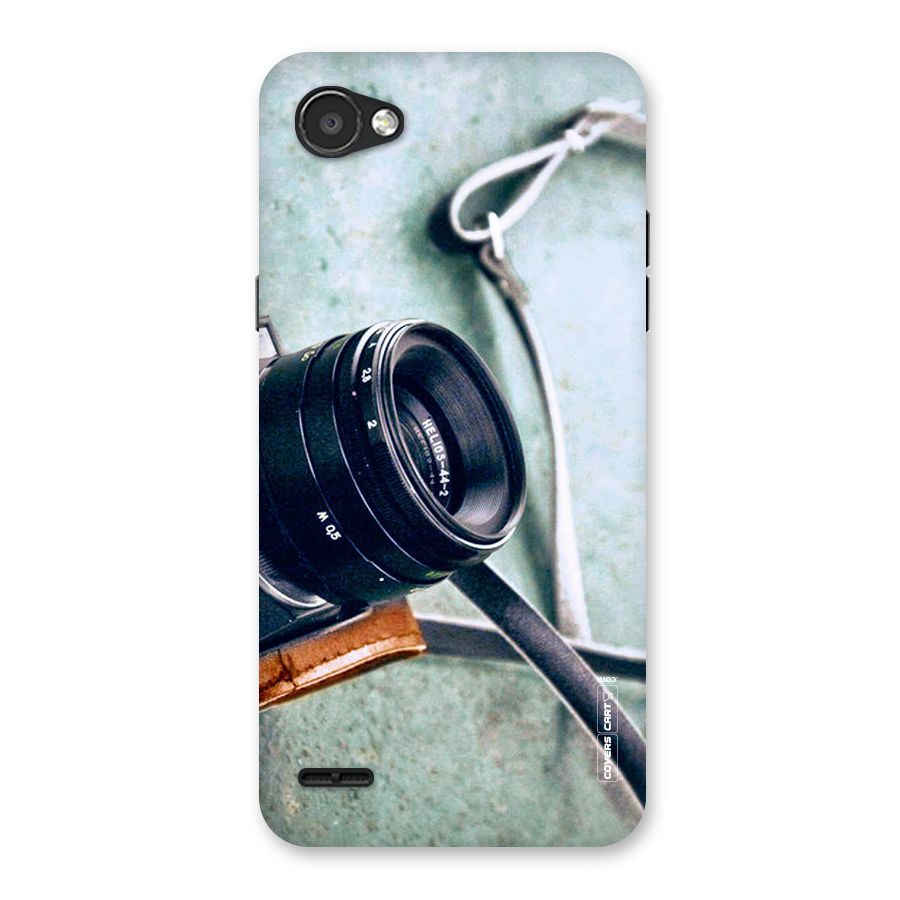 Leather Camera Lens Back Case for LG Q6