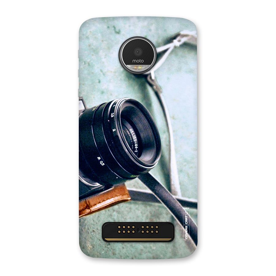 Leather Camera Lens Back Case for Moto Z Play
