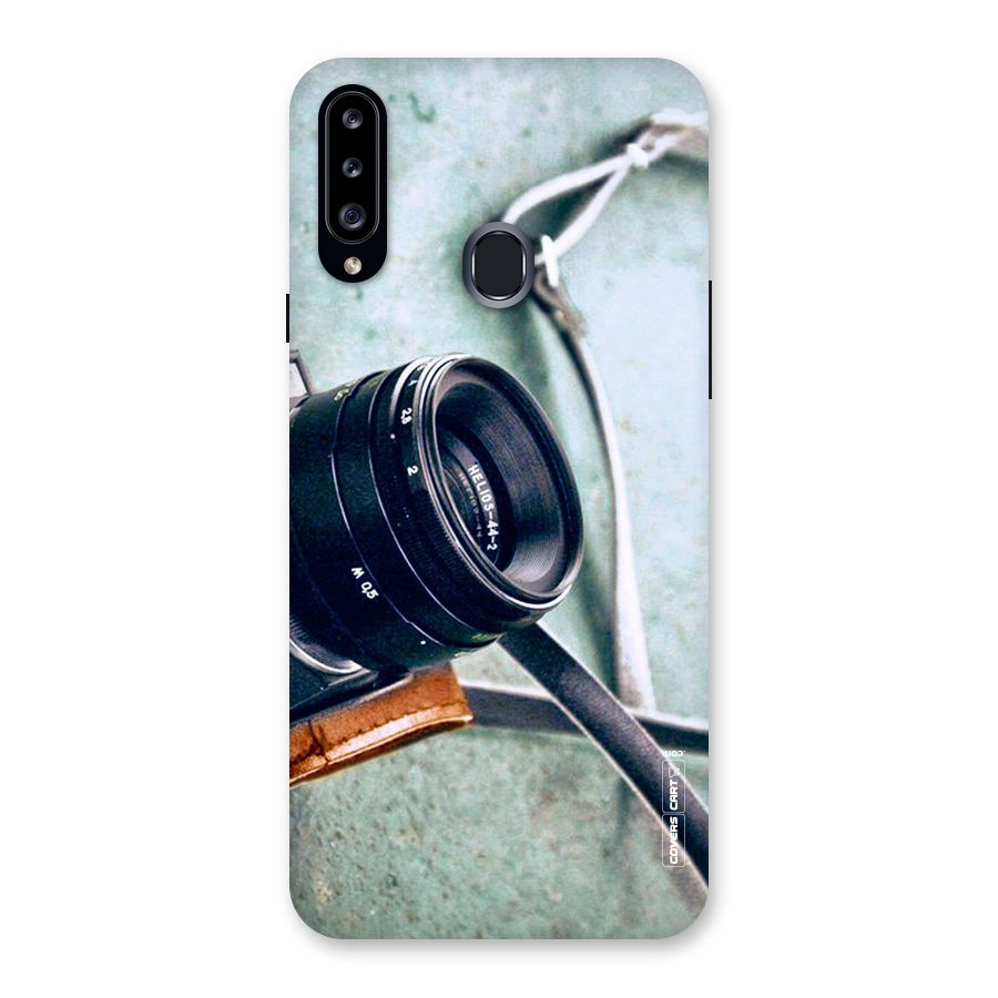 Leather Camera Lens Back Case for Samsung Galaxy A20s
