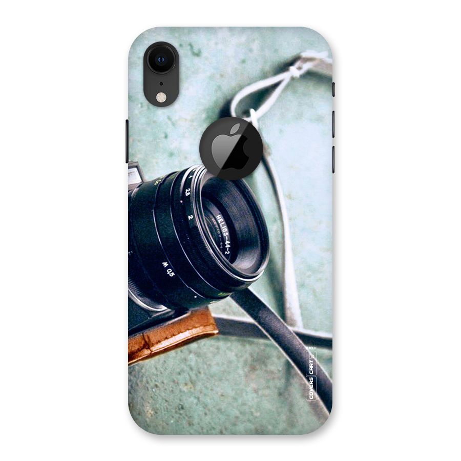 Leather Camera Lens Back Case for iPhone XR Logo Cut